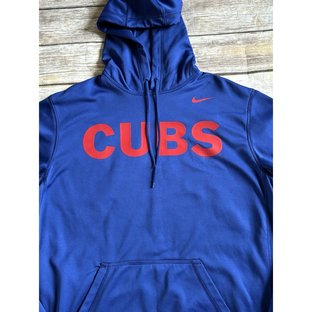 Nike Chicago Cubs Therma Dri Fit MLB USA Baseball Hoody Blue Large L 🐻⚾️